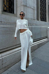 Macey Kroşe Crop Takım 9882