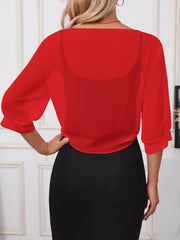 Kadın Truvakar Kol önden Bağlamalı Kısa şifon Bolero Ceket