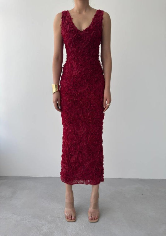 Kren Gül Detaylı Elbise