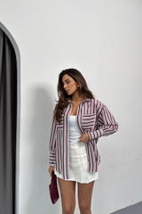 ÇİZGİLİ GÖMLEK - Bej