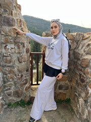 Kadın Uzun Kollu Nope Baskılı Beli Ribanalı Ikili Takım