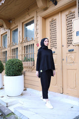 Kadın Iki Iplik Viskon Pamuk Kumaş Arma Detaylı Ikili Takım