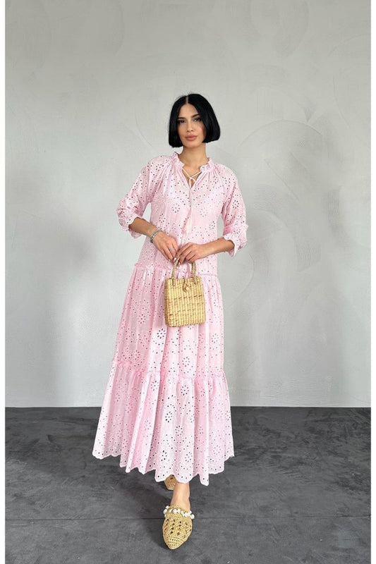 Pembe Dantelli New Elbise