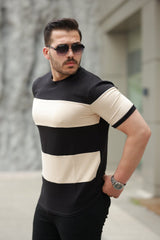 Erkek Parçalı Renk Kısa Kollu Tişört