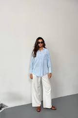 ÇİZGİLİ GÖMLEK - Bej