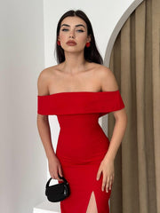 MADONNA YAKA UZUN ELBİSE