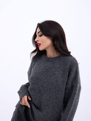 43031 TRİKO YARIM BALIKÇI KISA KAZAK-GRİ