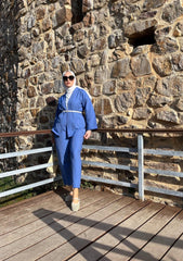 Kadın Uzun Kollu önü Açık Dokuma Ceket Ve Pantolon Ikili Takım