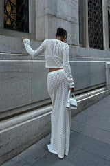 Macey Kroşe Crop Takım 9882